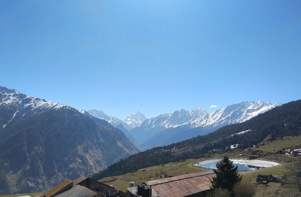 view of himalayas in auli